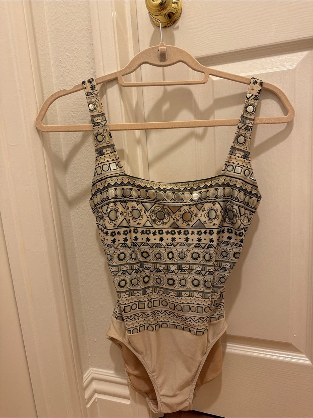 Gottex Metallic Patterned One-Piece Swimsuit - Beige/Gold/Black